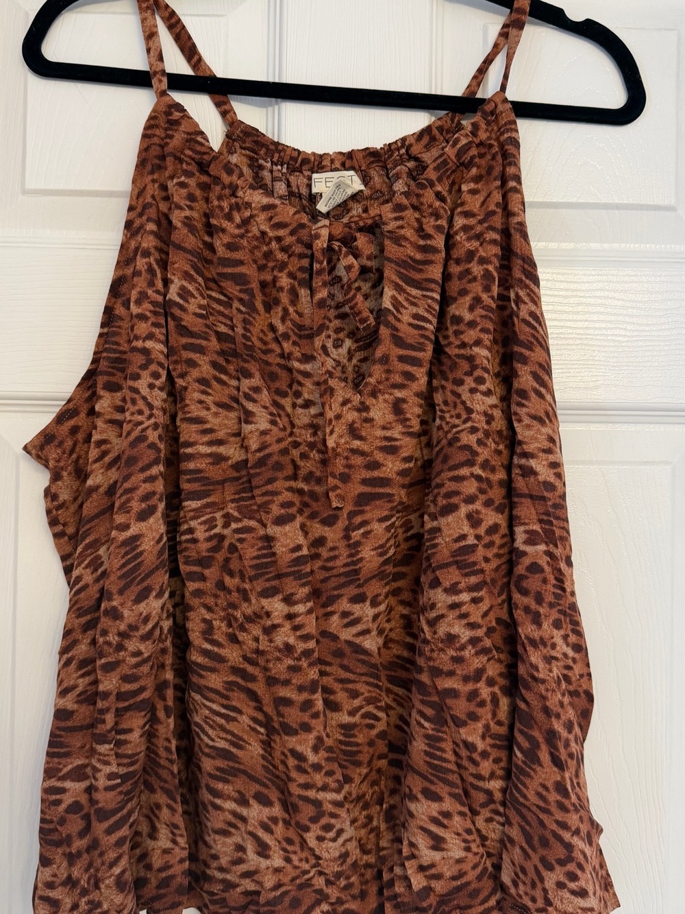 Festi Brown Animal Print Sleeveless Blouse